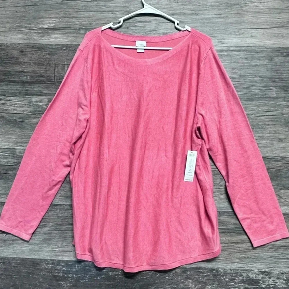 Chico's Pink Long Sleeve Sweater Shirt - Picture 1 of 6
